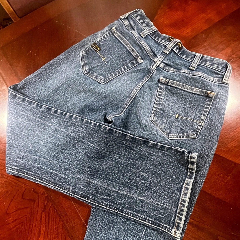 Ariat Rebar M5 Straight Jeans Men Tag 30x34 Meas 29x31 Blackstone Blue Denim EUC